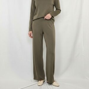 Ming Wang Knit Pull On Pants Size Large Comfort Casual Brown Tan